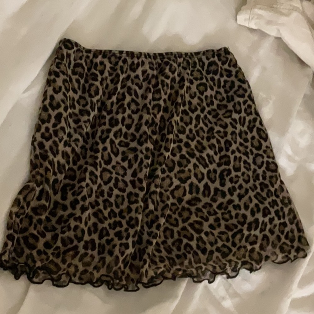 Leopard print mini skirt